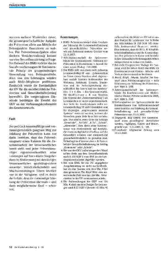 Vorschauseite 5: Präventionsgesetz: Leistungsausbau oder Verschiebebahnhof?