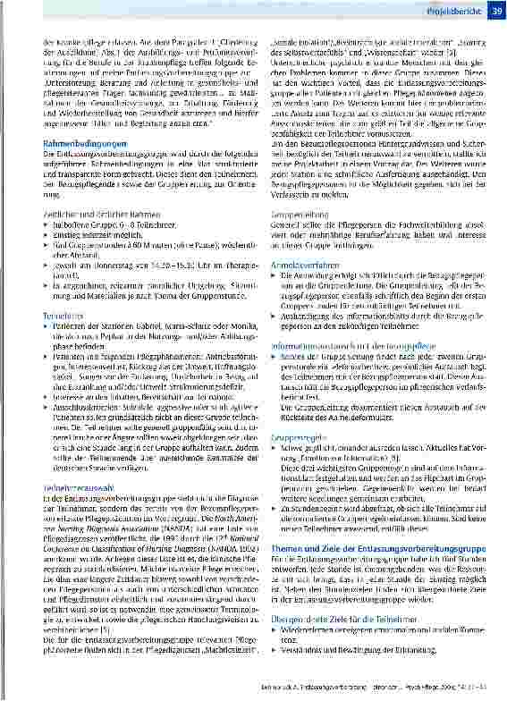 Vorschauseite 3: Entlassungsvorbereitung - einer der wichtigsten Bausteine in der psychiatrischen Pflege! Implementierung einer Entlassungsvorbereitungsgruppe in das Bereichspflegekonzept