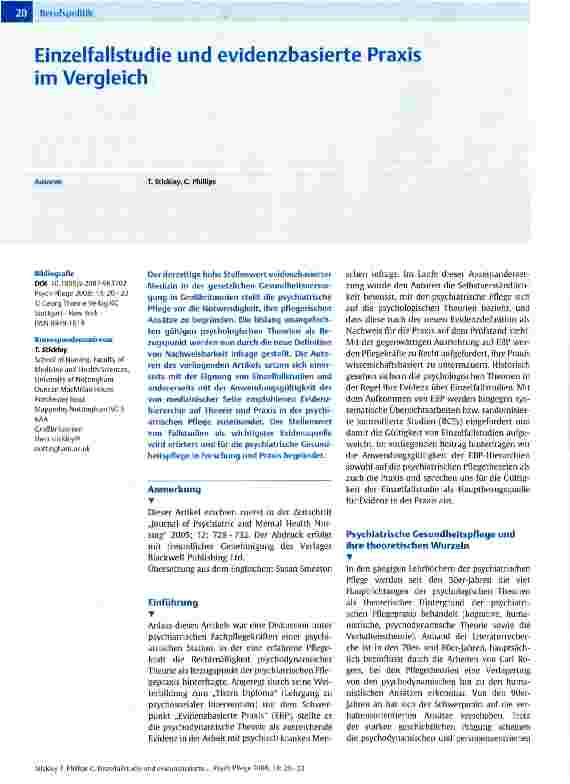 Vorschauseite 1: Einzelfallstudie und evidenzbasierte Praxis im Vergleich