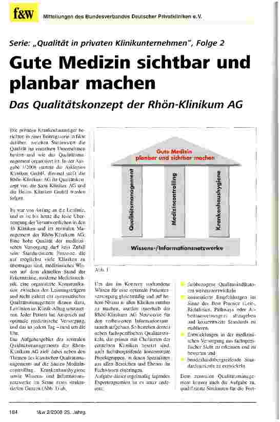 Vorschauseite 1: Gute Medizin sichtbar und planbar machen