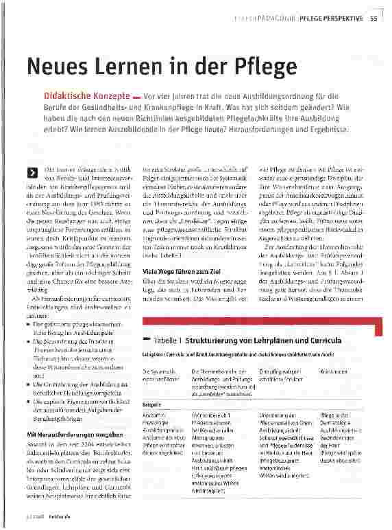 Vorschauseite 1: Neues Lernen in der Pflege