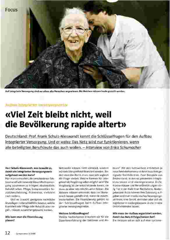 Vorschauseite 1: Viel Zeit bleibt nicht, weil die Bevölkerung rapide altert