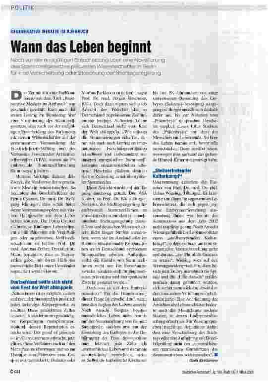 Vorschauseite 1: Wann das Leben beginnt