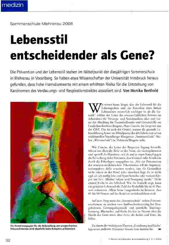Vorschauseite 1: Lebensstil entscheidender als Gene?