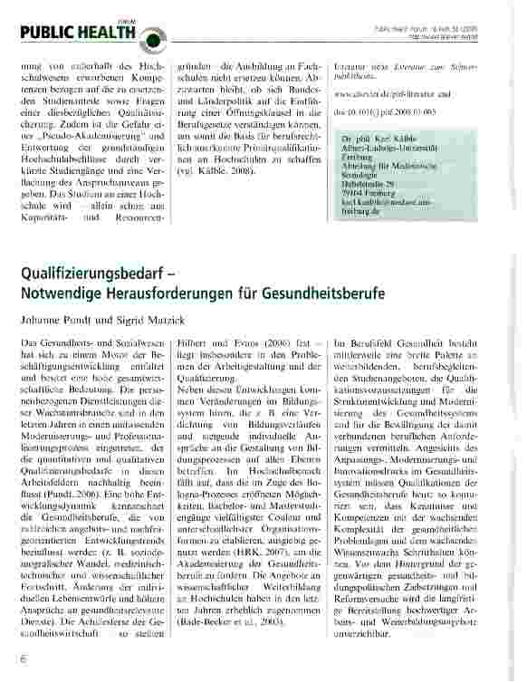 Vorschauseite 3: Akademisierung der Gesundheitsfachberufe