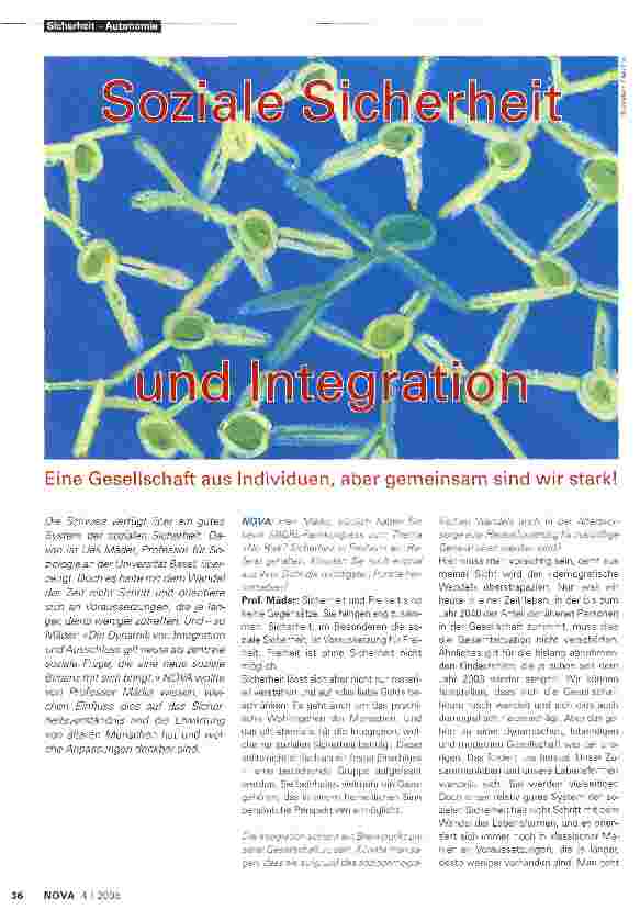 Vorschauseite 1: Soziale Sicherheit und Integration