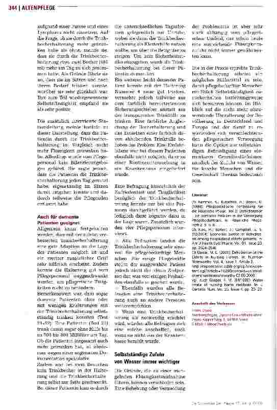 Vorschauseite 4: Spezielle Trinkbecherhalterung kann Flüssigkeitsaufnahme steigern