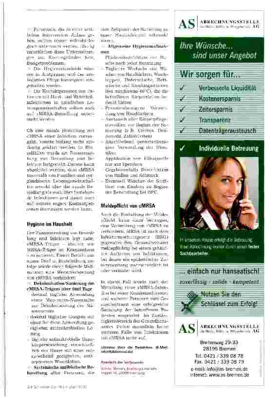 Vorschauseite 3: MRSA-Stämme auch ambulant auf dem Vormarsch