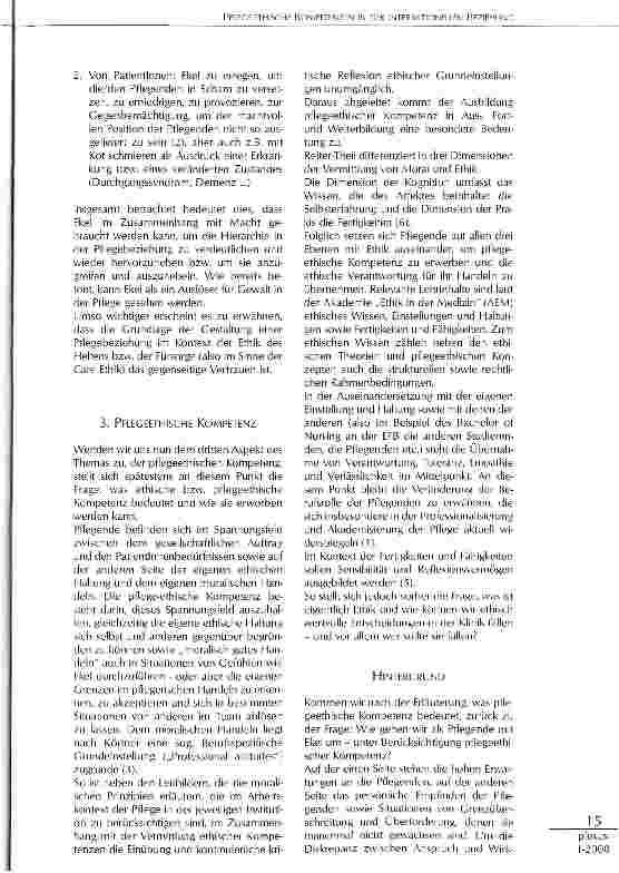 Vorschauseite 3: PFLEGE-ETHISCHE KOMPETENZEN IN DER INTERAKTIONELLEN BEZIEHUNG „ DER WIDERT MICH AN!