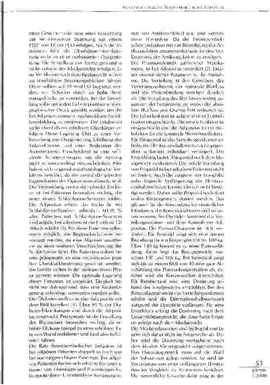 Vorschauseite 2: ANÄSTHESIOLOGISCHE BESONDERHEITEN BEI ADIPOSITAS