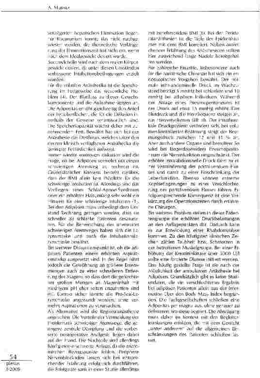 Vorschauseite 3: ANÄSTHESIOLOGISCHE BESONDERHEITEN BEI ADIPOSITAS