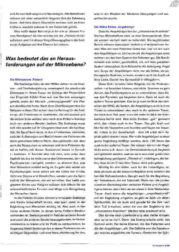 Vorschauseite 2: Palliative Care und Spiritualität