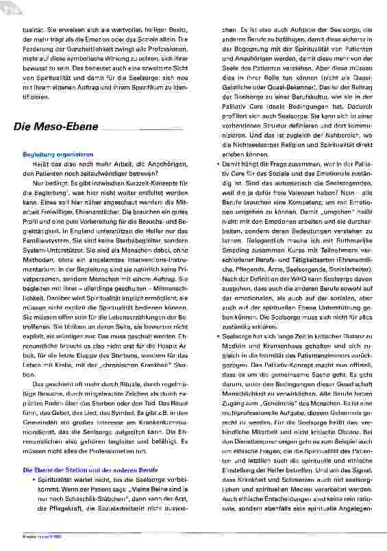 Vorschauseite 3: Palliative Care und Spiritualität