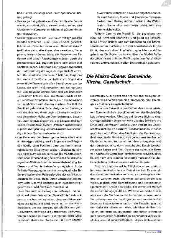 Vorschauseite 4: Palliative Care und Spiritualität