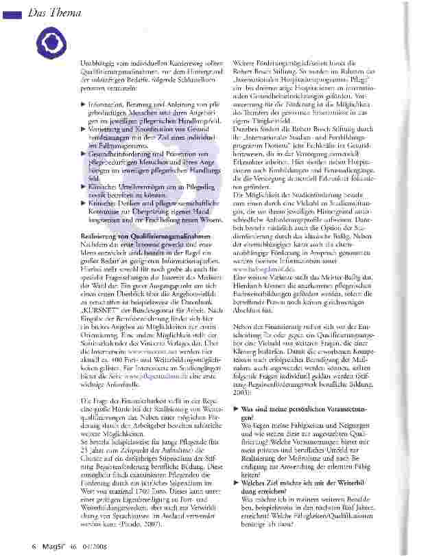 Vorschauseite 4: Perspektive Pflege