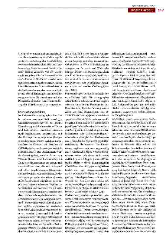 Vorschauseite 4: Rotation in der Anästhesiepflege - Eine Analyse der Wirkungen auf Wissensund Lernprozesse