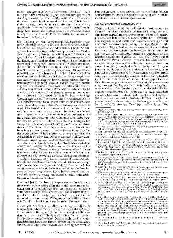 Vorschauseite 4: Die Bedeutung der Daseinsvorsorge und des Grundsatzes der Tarifeinheit für das Arbeitskampf recht am Beispiel des Bahnstreiks - zugleich Anmerkung zum Urteil des LAG Sachsen v. 2.…