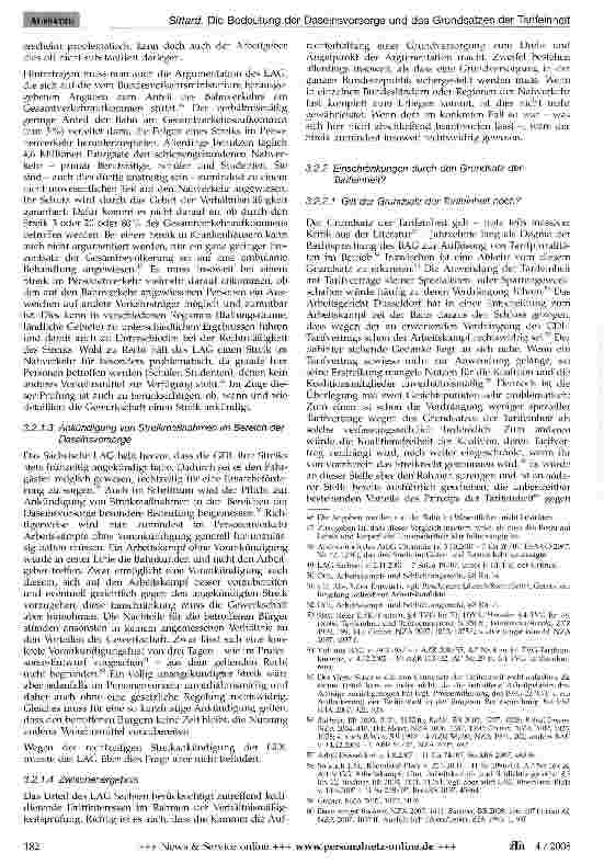 Vorschauseite 5: Die Bedeutung der Daseinsvorsorge und des Grundsatzes der Tarifeinheit für das Arbeitskampf recht am Beispiel des Bahnstreiks - zugleich Anmerkung zum Urteil des LAG Sachsen v. 2.…