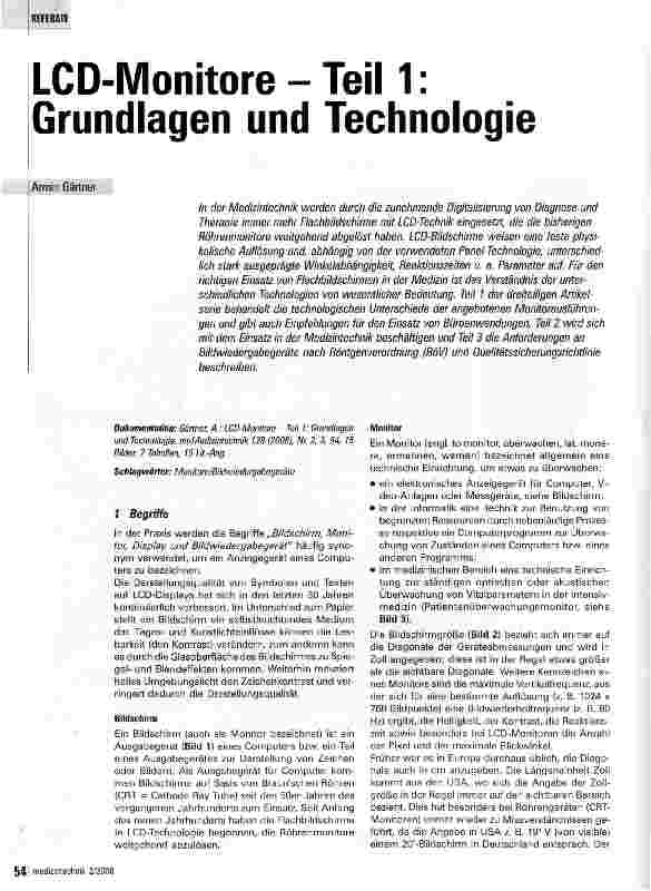 Vorschauseite 1: LCD-Monitore - Teil 1: Grundlagen und Technologie