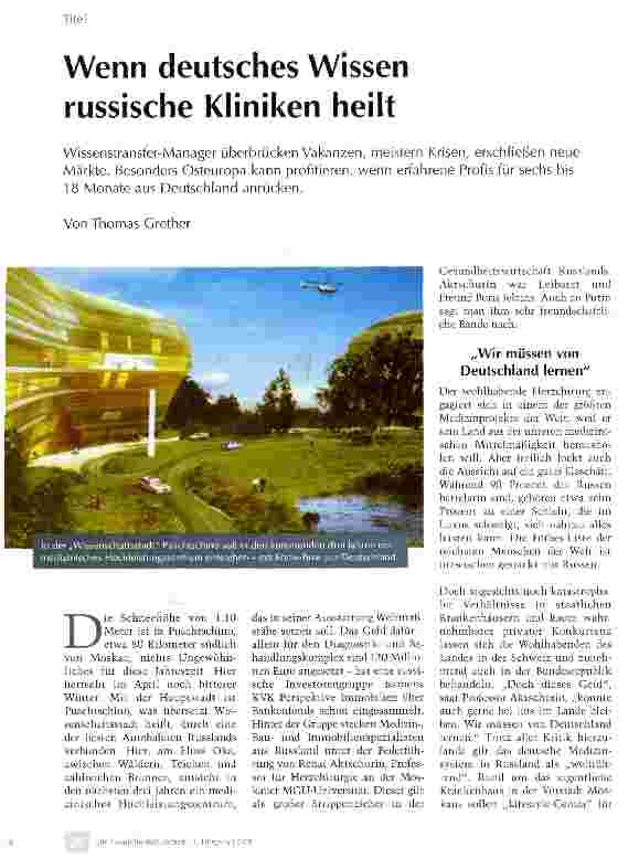 Vorschauseite 1: Wenn deutsches Wissen russische Kliniken heilt