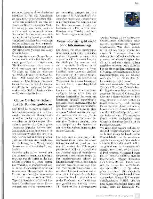 Vorschauseite 2: Wenn deutsches Wissen russische Kliniken heilt