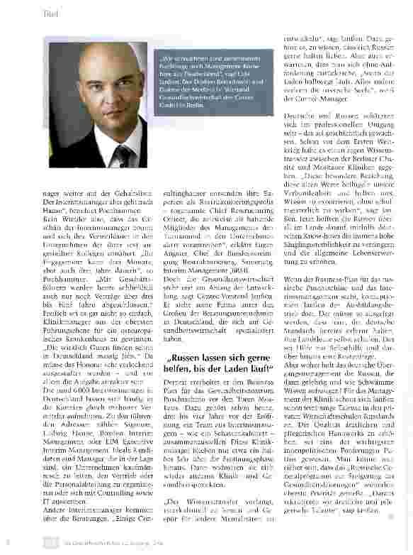 Vorschauseite 3: Wenn deutsches Wissen russische Kliniken heilt