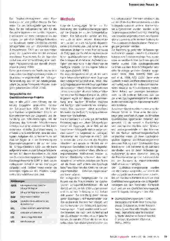 Vorschauseite 2: Qualitätssicherungs-Projekt zur Prävention von Aspirationspneumonien in der Akutversorgung von Schlaganfallpatienten mit Dysphagie