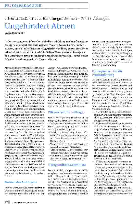 Vorschauseite 1: Ungehindert Atmen