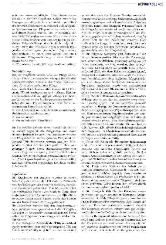 Vorschauseite 2: Pflegealltag ist hart, aber Sinn erfüllend