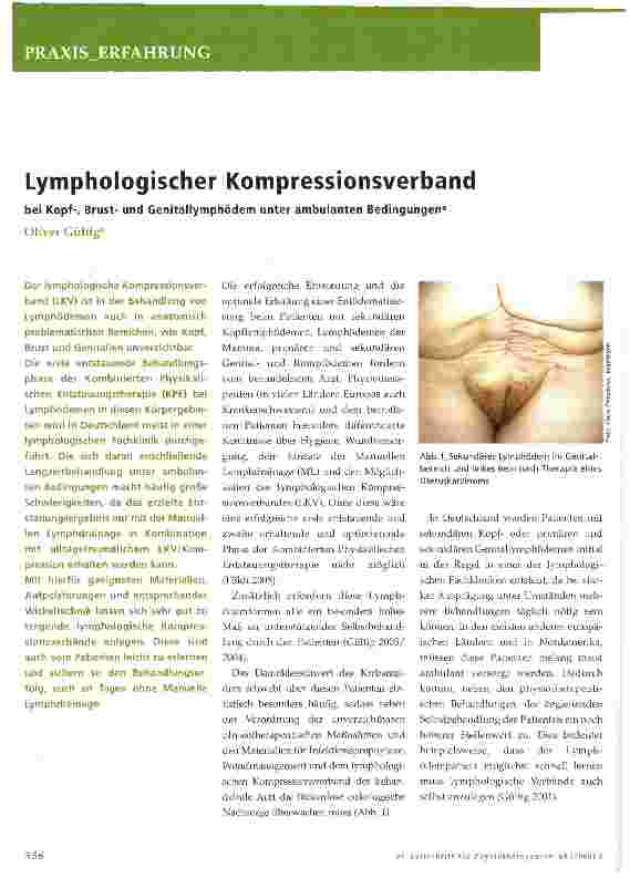 Vorschauseite 1: Lymphologischer Kompressionsverband