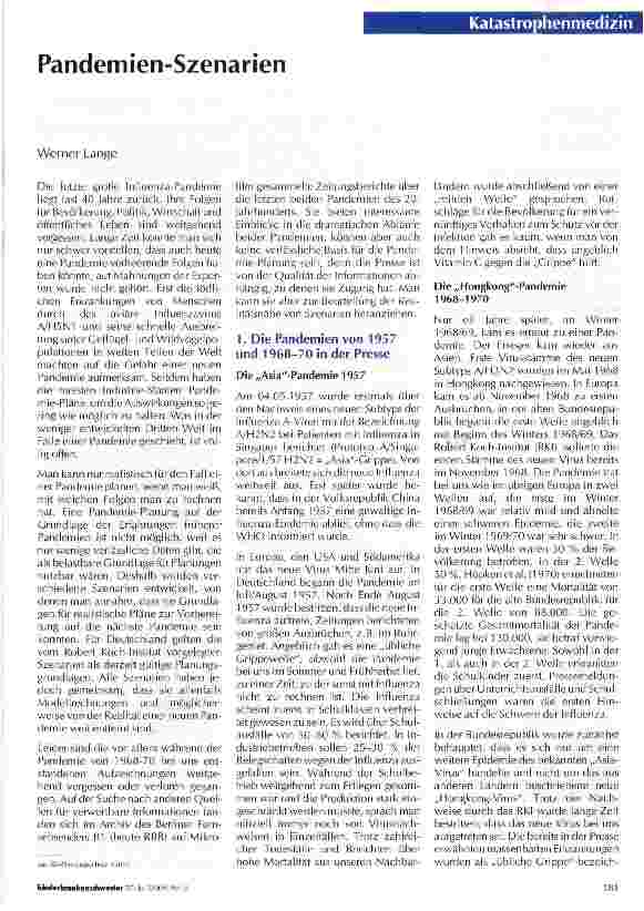 Vorschauseite 1: Pandemien-Szenarien