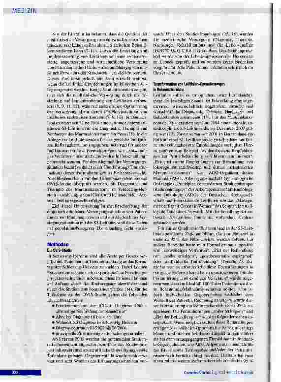 Vorschauseite 2: S3-Leitlinien-gerechte Versorgung von Patientinnen mit Mammakarzinom
