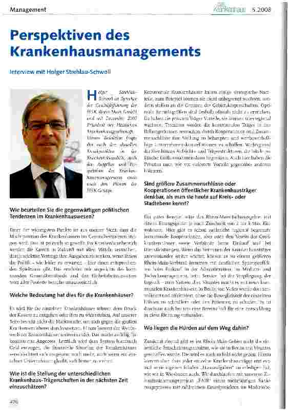 Vorschauseite 1: Perspektiven des Krankenhausmanagements