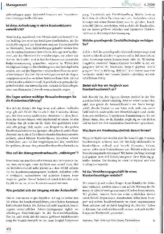 Vorschauseite 3: Perspektiven des Krankenhausmanagements