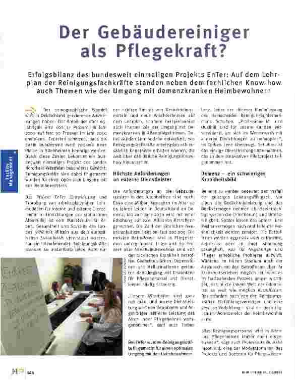 Vorschauseite 1: Der Gebäudereiniger als Pflegekraft?
