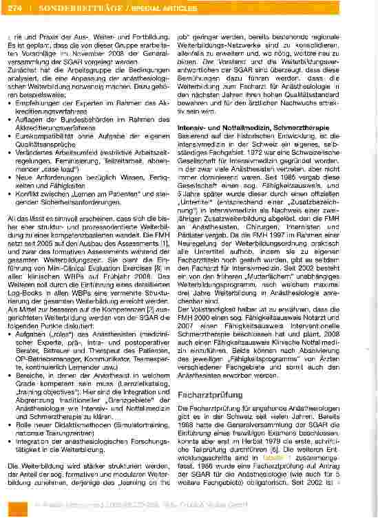 Vorschauseite 5: Weiterbildung zum Facharzt für Anästhesiologie in der Schweiz