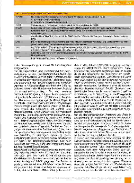 Vorschauseite 6: Weiterbildung zum Facharzt für Anästhesiologie in der Schweiz
