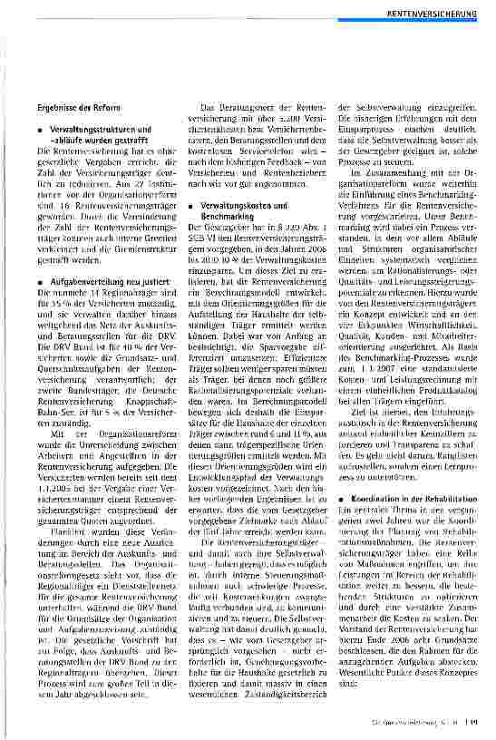 Vorschauseite 2: Organisationsreform der DRV