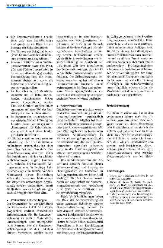Vorschauseite 3: Organisationsreform der DRV