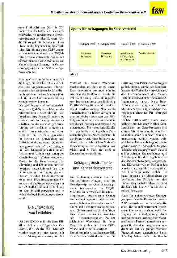 Vorschauseite 2: Sana Kliniken AG praktiziert Excellence-Modell des EFQM
