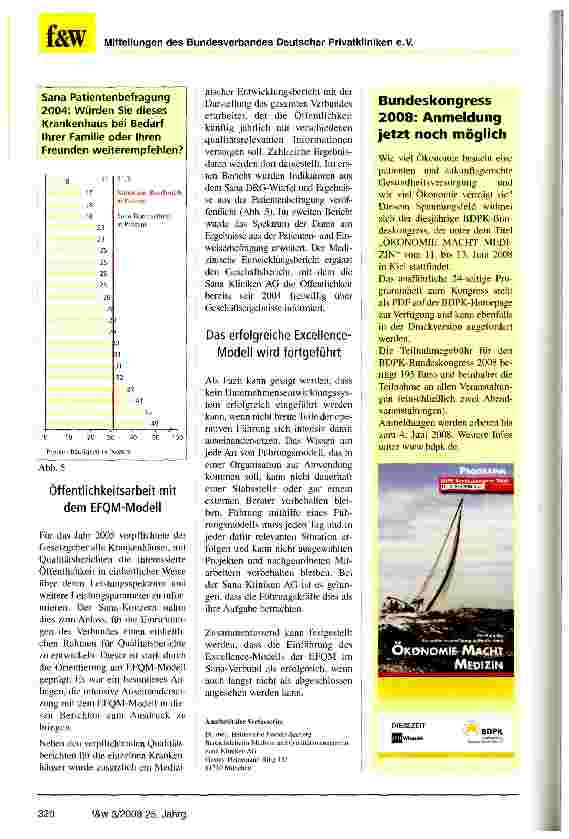 Vorschauseite 5: Sana Kliniken AG praktiziert Excellence-Modell des EFQM