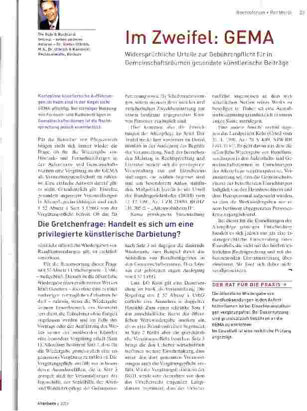 Vorschauseite 1: Im Zweifel: GEMA