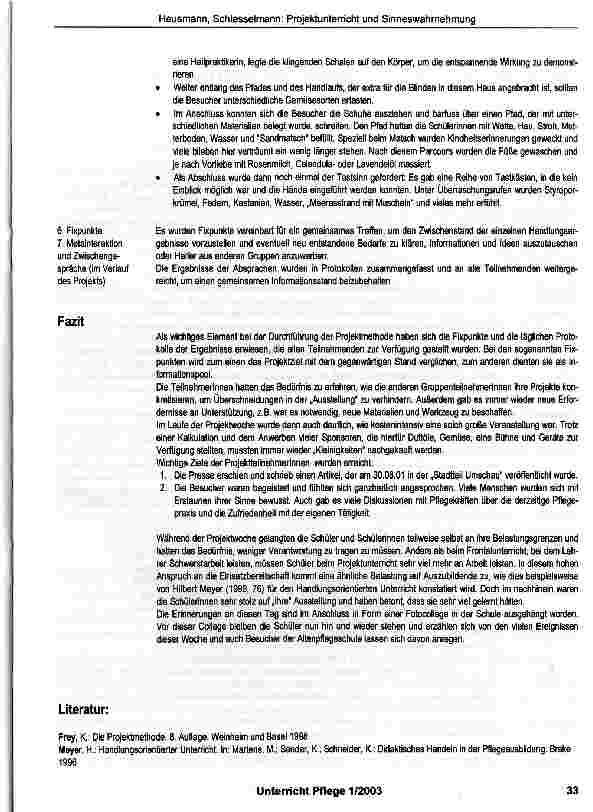 Vorschauseite 3: Jahrmarkt der Sinne Projektunterricht zur Förderung der Sinneswahrnehmung