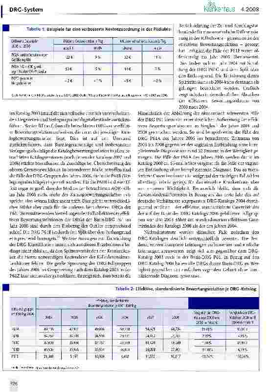 Vorschauseite 6: Ausgewählte Fallvergleiche innerhalb der MDC 15 über sechs DRG-Katalogversionen