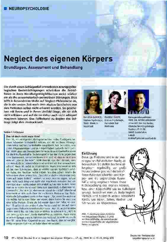 Vorschauseite 1: Neglect des eigenen Körpers