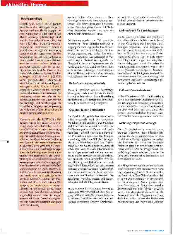 Vorschauseite 2: Die Ausschreibung von Inkontinenzhilfen und ihre Folgen