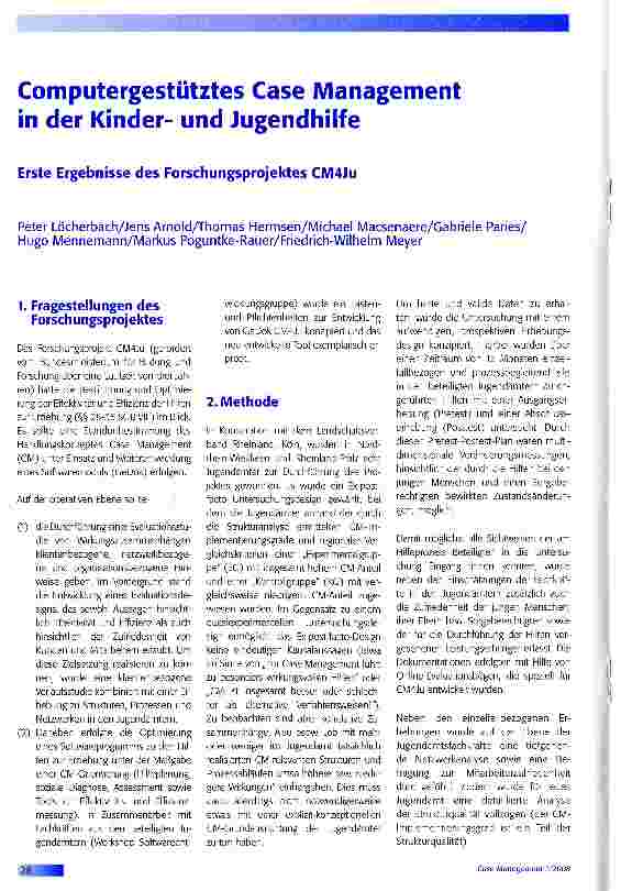 Vorschauseite 1: Computergestütztes Case Management in der Kinderund Jugendhilfe
