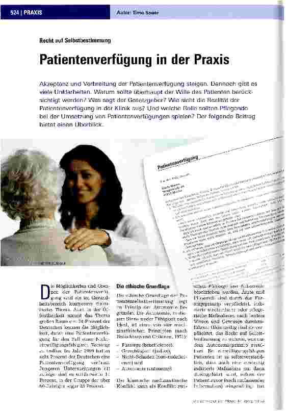 Vorschauseite 1: Patientenverfügung in der Praxis