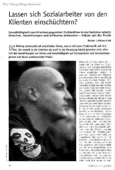 Vorschauseite 1: Lassen sich Sozialarbeiter von den Klienten einschüchtern?
