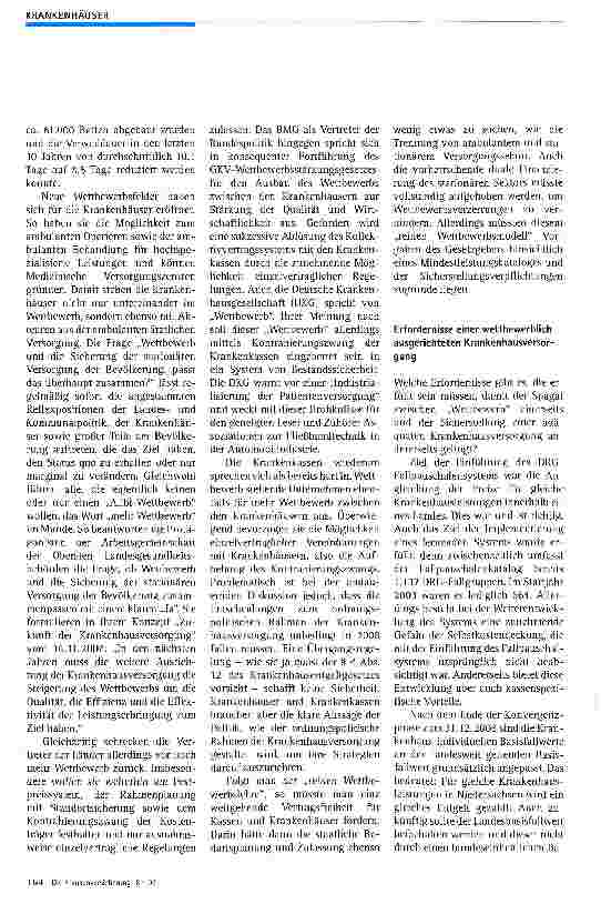 Vorschauseite 2: Zukunft der Krankenhaus-Versorgung- Wohin führt der Weg?